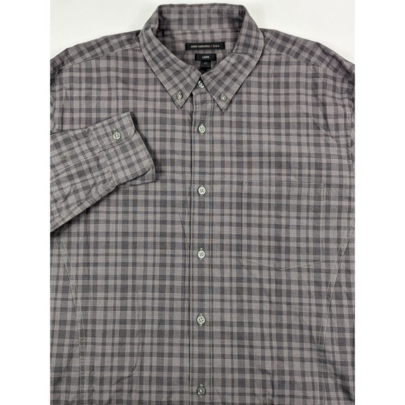 Size‎ XL John Varvatos Button Down Shirt Mens Gray Casual Long Sleeve USA - Picture 3 of 9